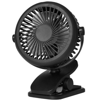 New Usb 5V 5W Home Appliances Portable Usb Charging Fan With Clip For Bedside Baby Stroller-Black